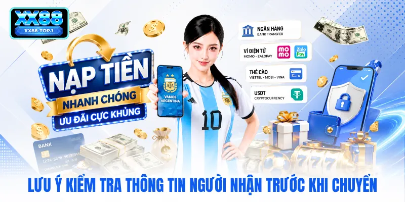 Lưu ý kiểm tra thông tin người nhận trước khi chuyển