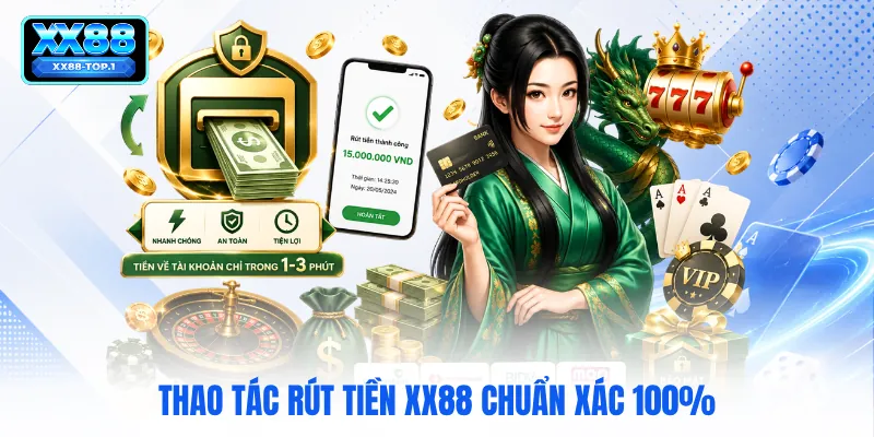 Thao tác rút tiền XX88 chuẩn xác 100%